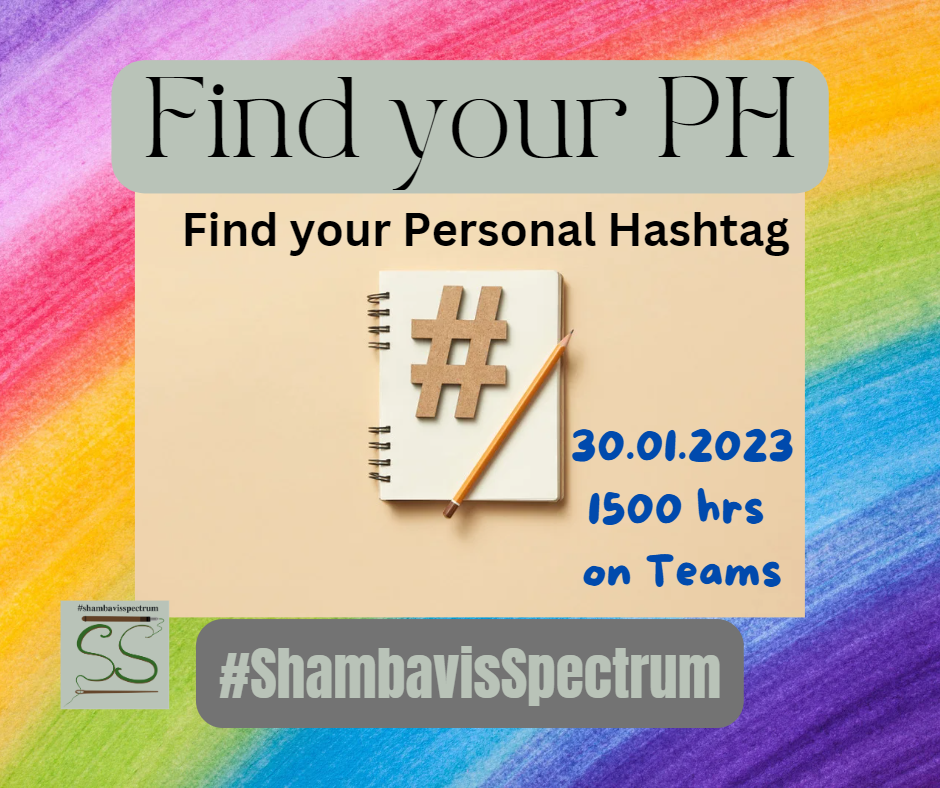 Find your personal hashtag PH with a notebook date 30.01.2023 at 1500 hours on Teams.